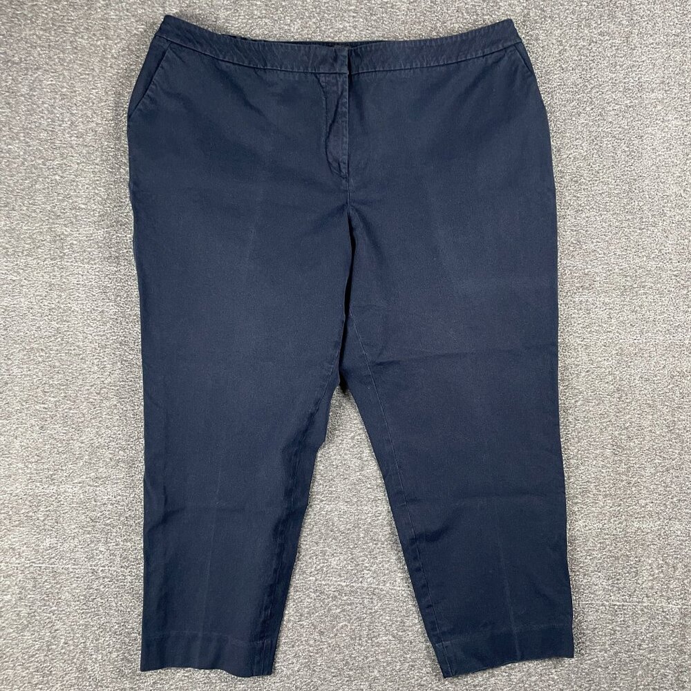 Talbots Pants Womens Size 20W Blue Hampshire Ankle Curvy Work Office Casual Corp